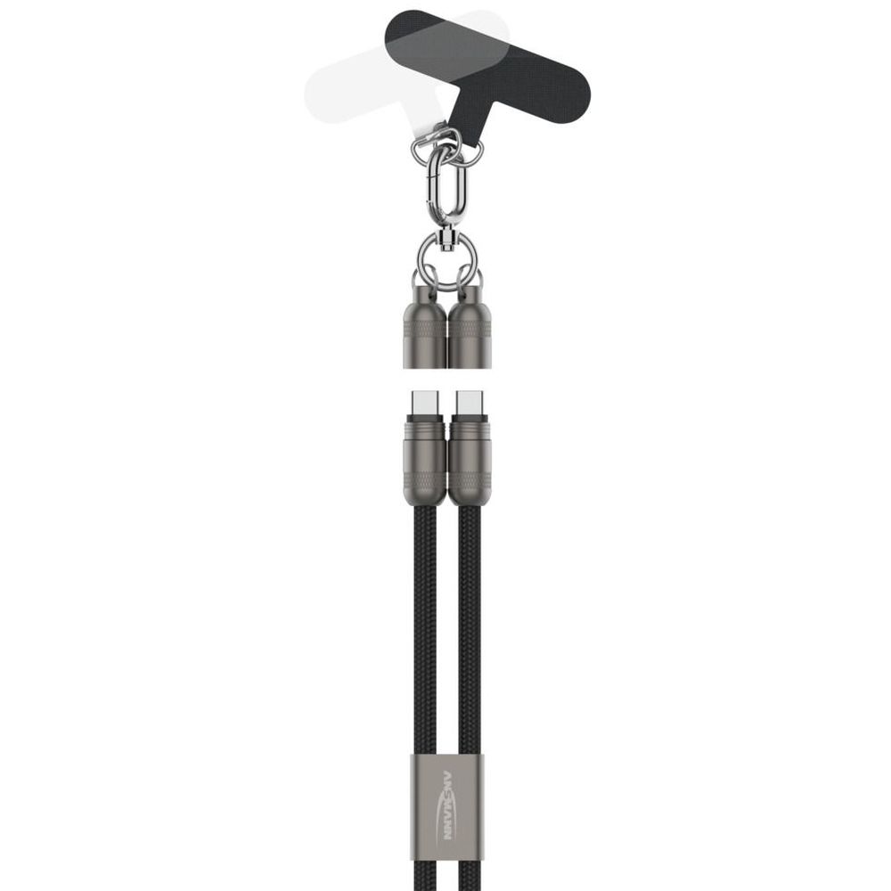 Lanyard Charging Cable Type-C / Type-C 120 cm black