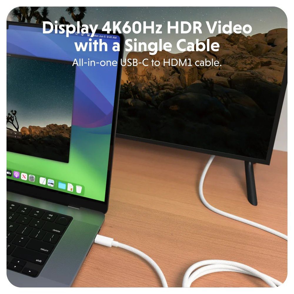 Hyper HyperDrive USB-C to HDMI cable (4K60Hz/2.5m)