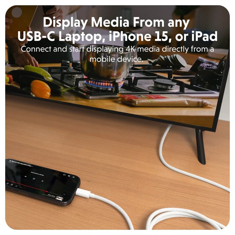 Hyper HyperDrive USB-C to HDMI cable (4K60Hz/2.5m)