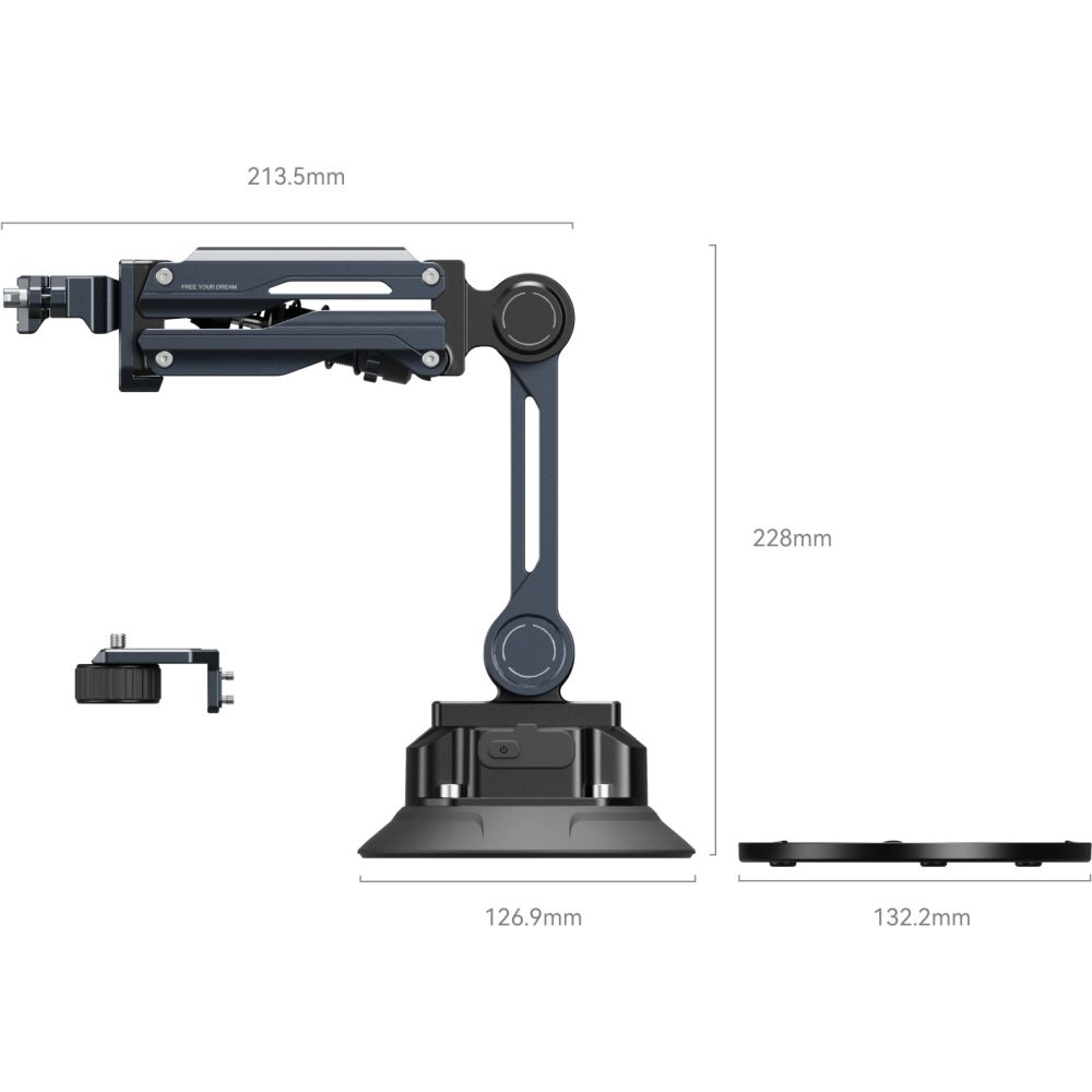 SmallRig 5507 Shock Absorber Support with Electronic Suction Cup for DJI Osmo Pocket 3 / GoPro HERO13 Black / Insta360 X4