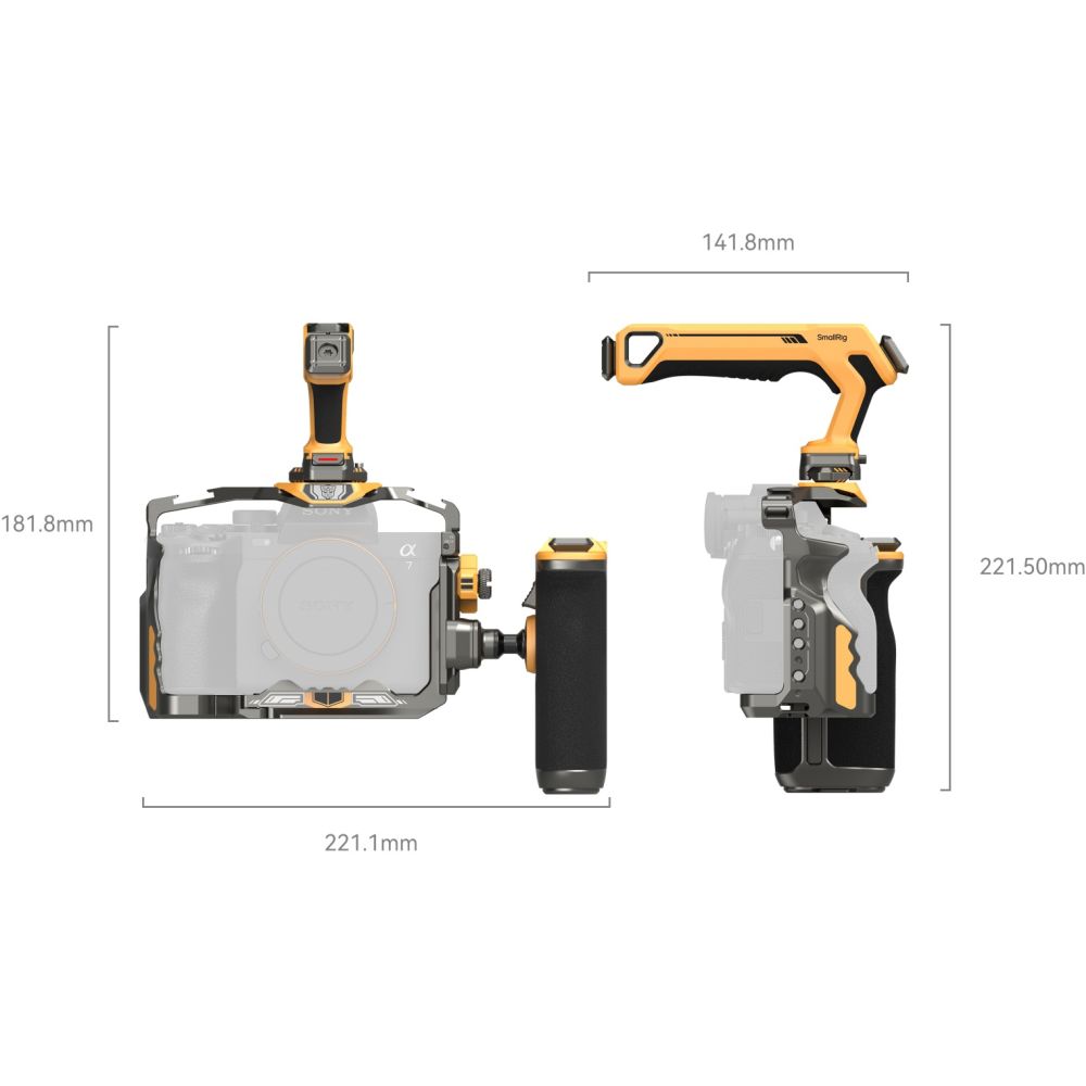 SmallRig 5518 "HawkLock" Quick Release Cage Kit for Sony Alpha 7R V / Alpha 7 IV / Alpha 7S III (Advanced Edition) "BumbleBee Edition"