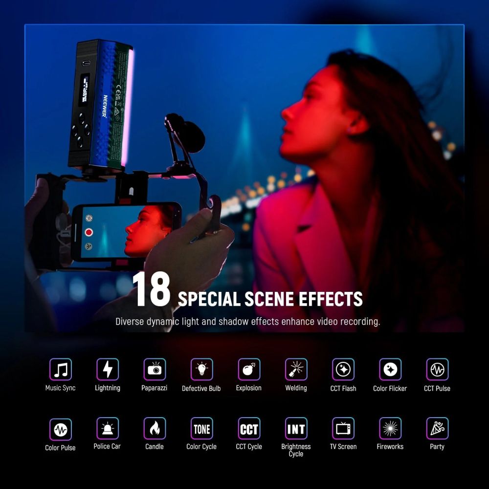 Neewer TL98C 6W magnetic RGB tubelight 108cm