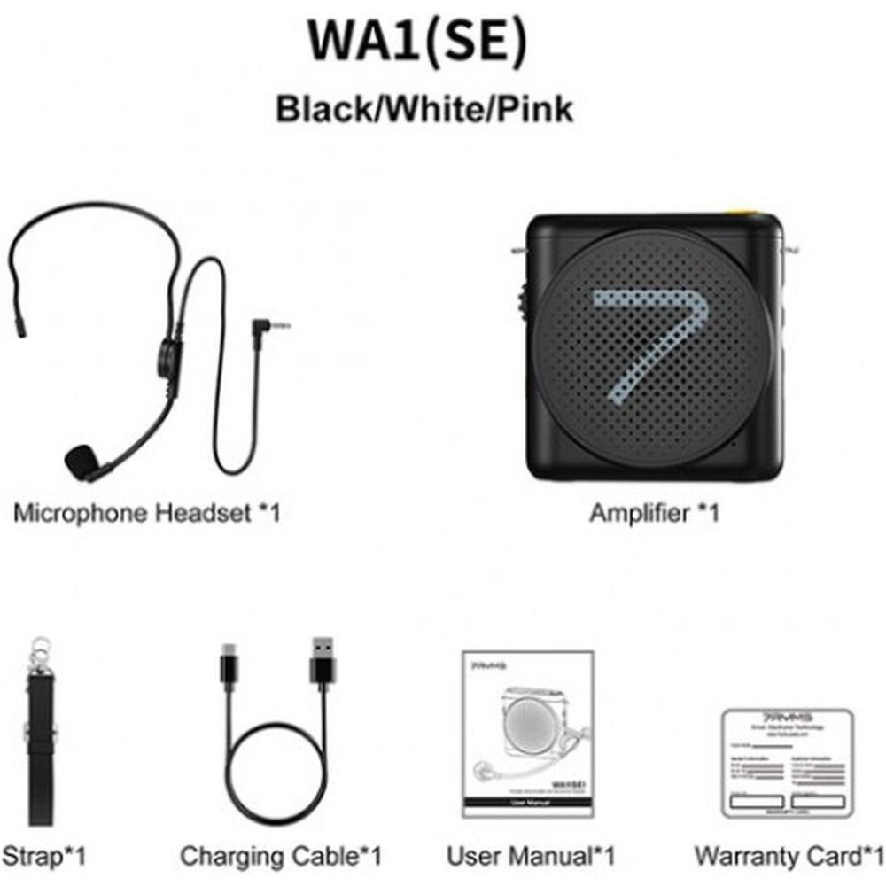 7Ryms Presentation Speaker with Wired Headset - Black