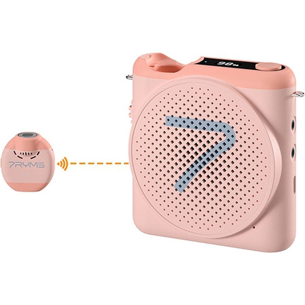 7Ryms Presentation speaker with wireless microphone - pink