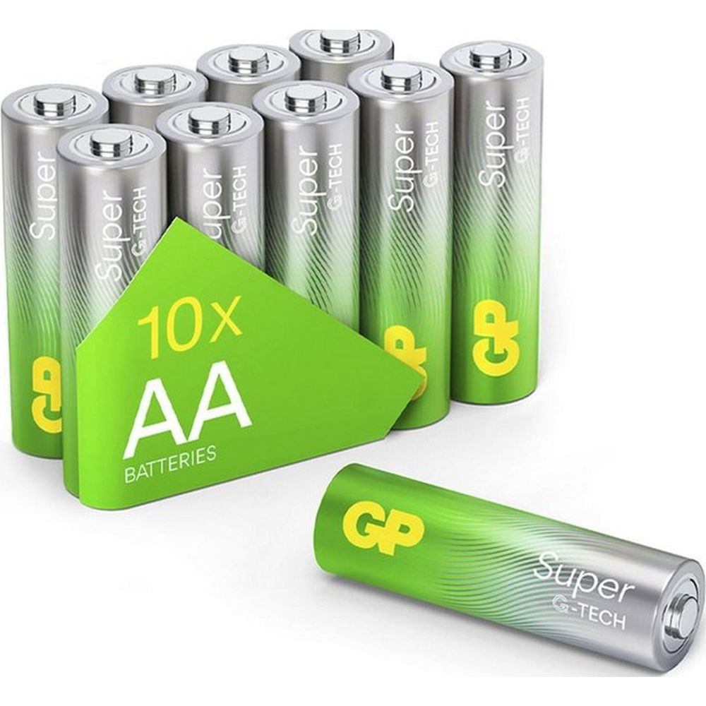 GP Alkaline Super AA 1.5V blister battery pack of 10