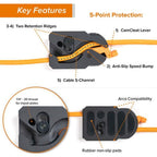 Tether Tools TetherGuard USB-C to USB-C 4.6m LeverLock & Cable Kit, straight to straight, high visibility orange