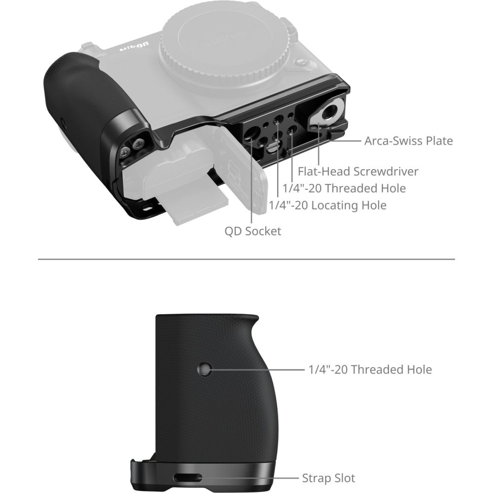 SmallRig 5466 L-Shaped Mount Plate with Silicone Handle for Nikon ZR