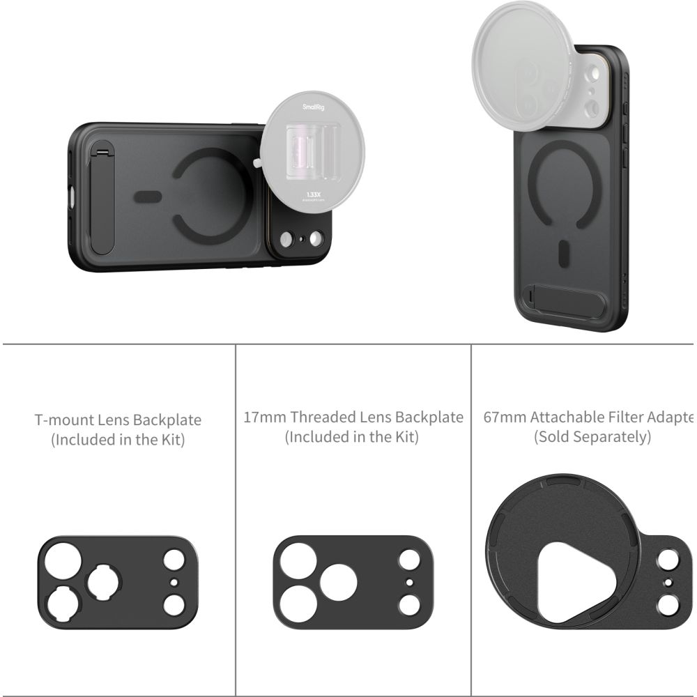 SmallRig 5549 FilMov Lightweight Photography Phone Case for iPhone 17 Pro, black