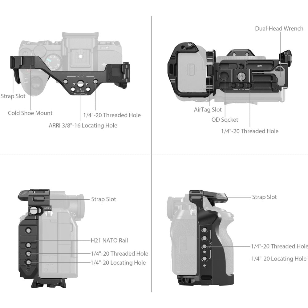 SmallRig 5583 Cage with Airtag Slot for Sony Alpha 7R V / 7 IV / 7S III / 1 / 7R IV