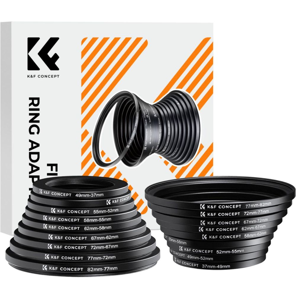 K&F Concept Step Up & Down Ring set 18-piece (37-82mm)
