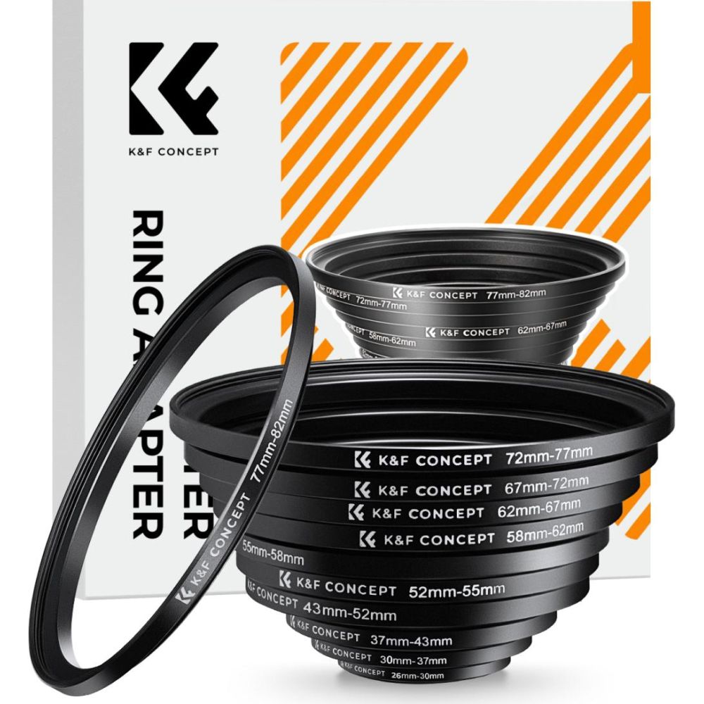 K&F Concept Step Up Ring set 11-piece (26-82mm)