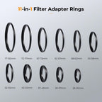 K&F Concept Step Up Ring set 11-piece (26-82mm)