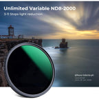 K&F Concept Variable ND filter ND8-2000 super slim - 77mm