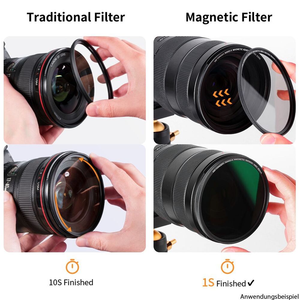 K&F Concept Magn. Video Kit CPL+ND8,64,1000+Black Mist- 62mm