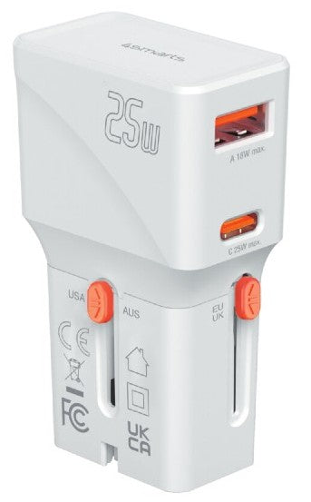 4smarts Nomad Pocket 25W wereldreis adapter
