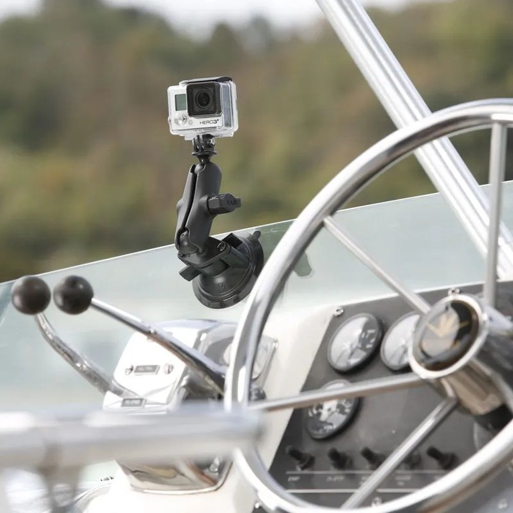 Ram Twist-Lock Suction Cup Mount with Action Camera Adapter - Medium