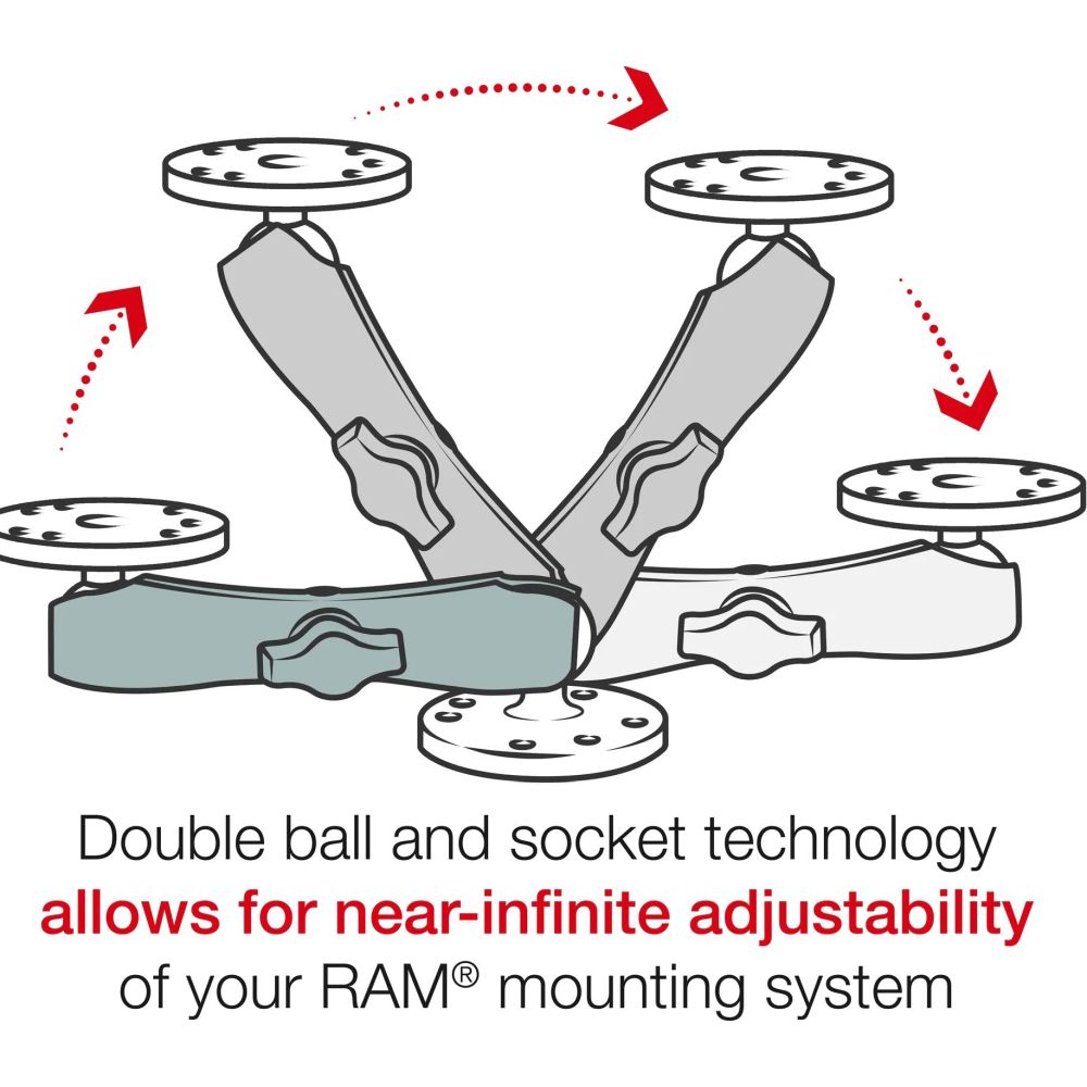 Ram Double Socket Arm - B Size Long