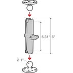 Ram Double Socket Arm - B Size Long