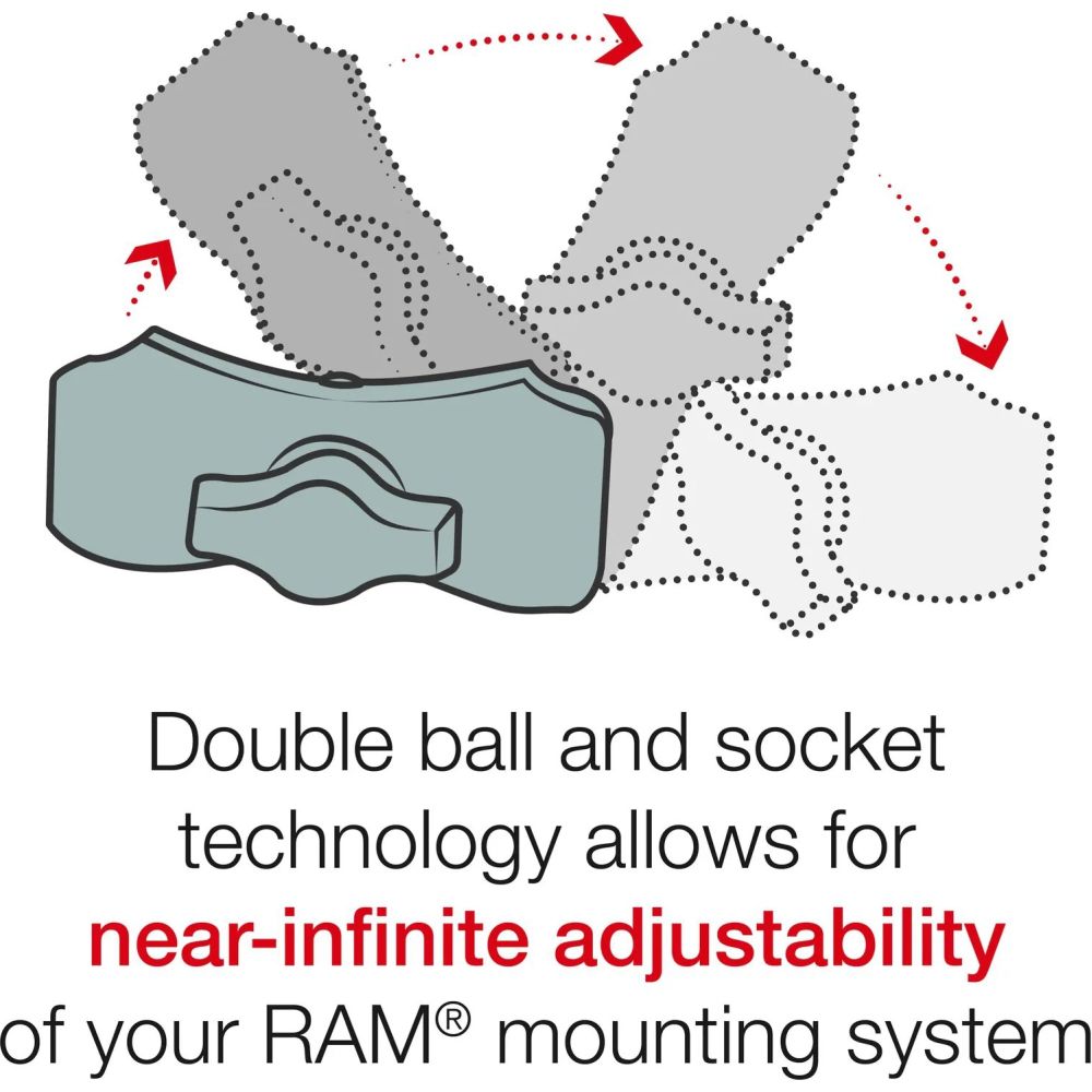 Ram Tough-Strap Double Ball Mount with Universal Action Camera Adapter