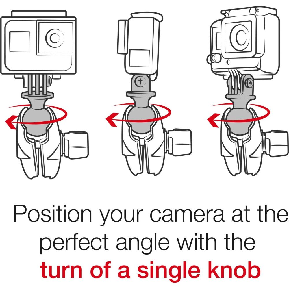 Ram Tough-Strap Double Ball Mount with Universal Action Camera Adapter