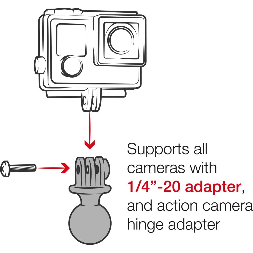 Ram Tough-Strap Double Ball Mount with Universal Action Camera Adapter
