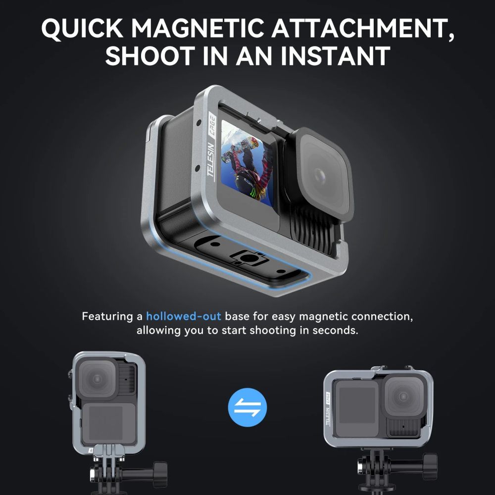 Telesin Metal cage V2 for GoPro Hero 13/12/11/10/9