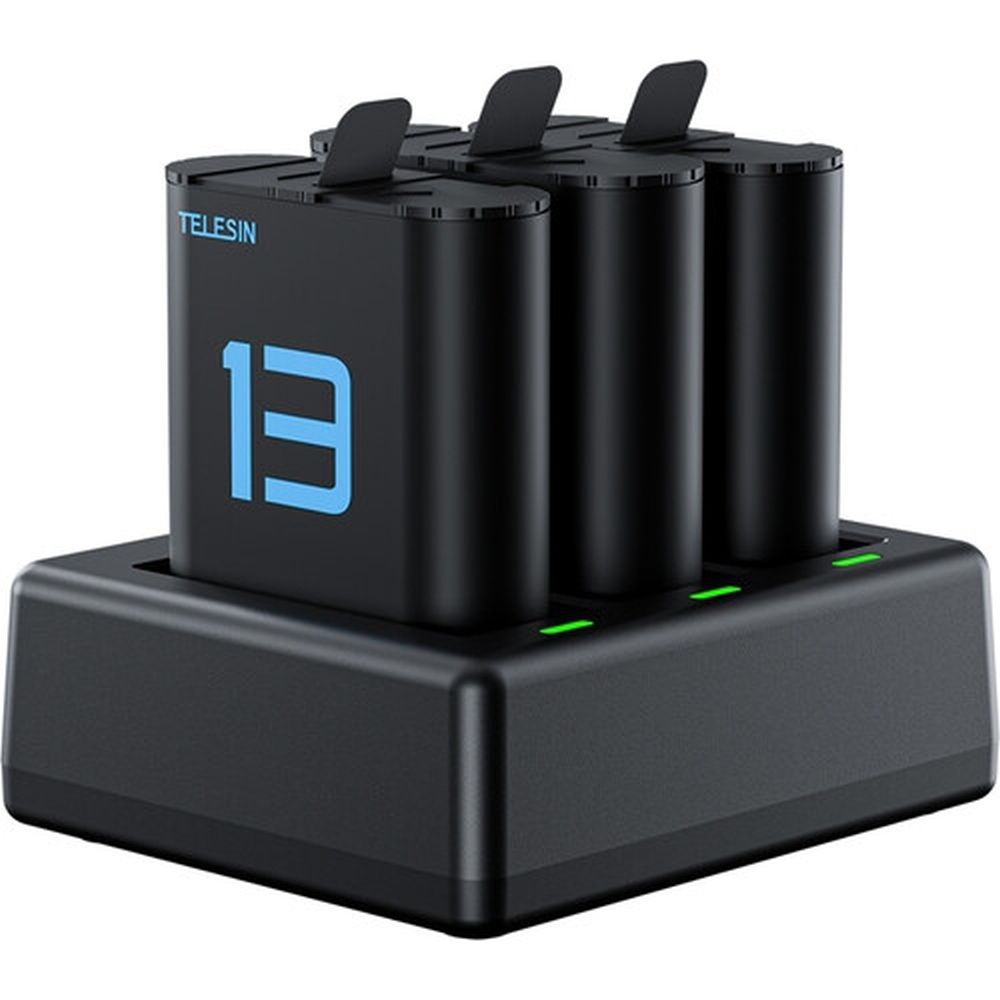 Telesin Charger for 3 batteries + 2x battery for GoPro 13