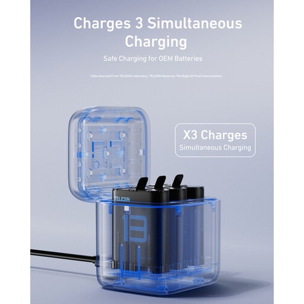 Telesin Battery Charger Box + 2x battery for GoPro Hero 13