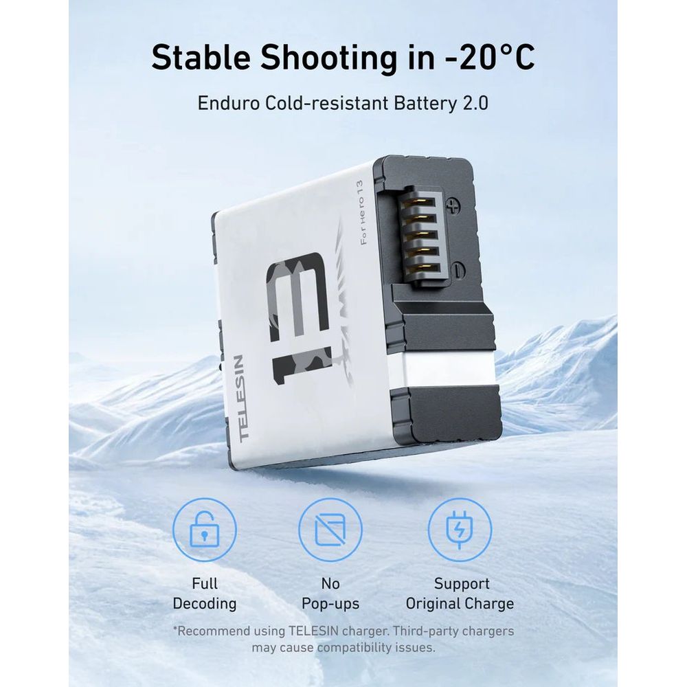 Telesin Pocket Charging Box + 2x Stamina Battery V2 for GoPro 13