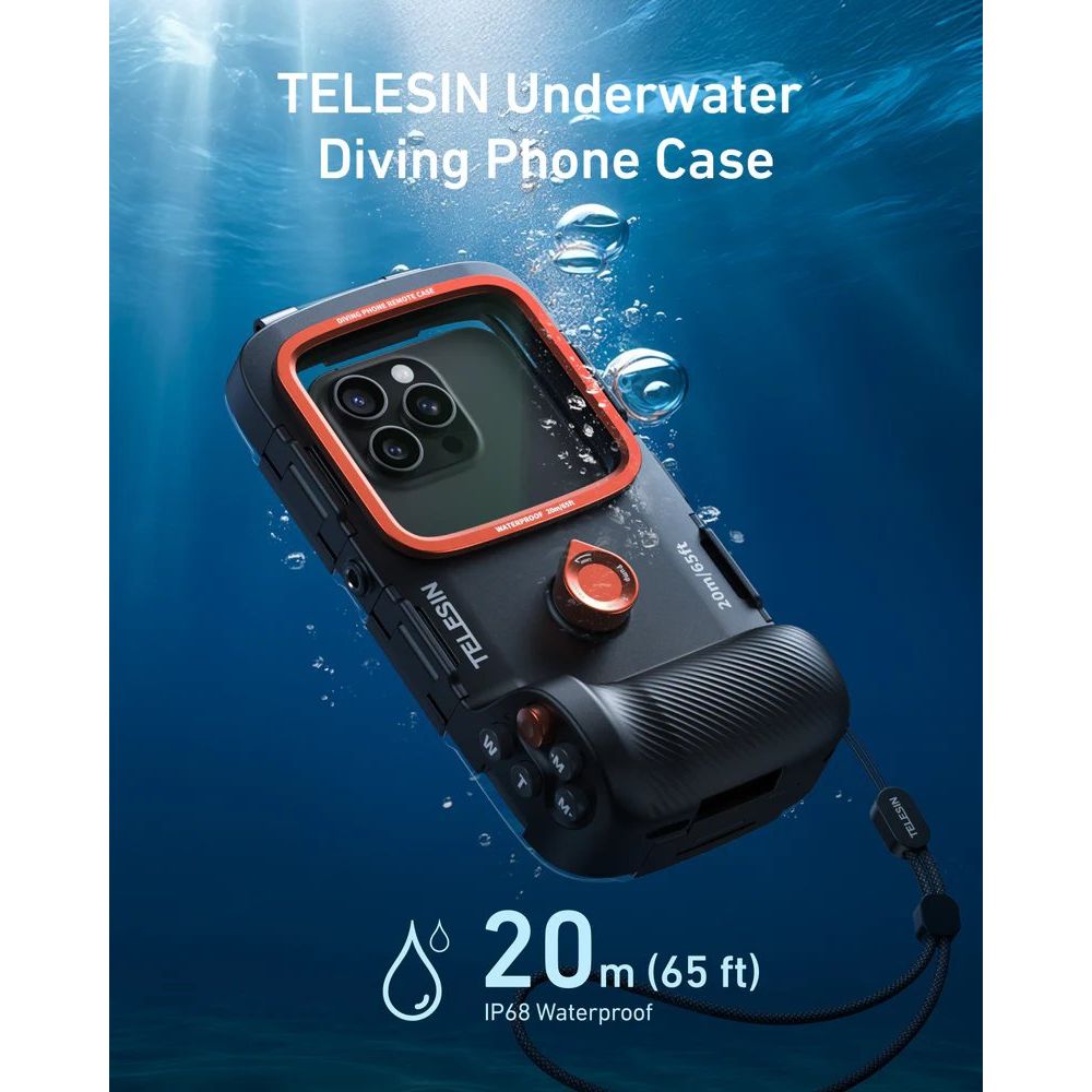 Telesin Smartphone diving case with buttons and vacuum pump