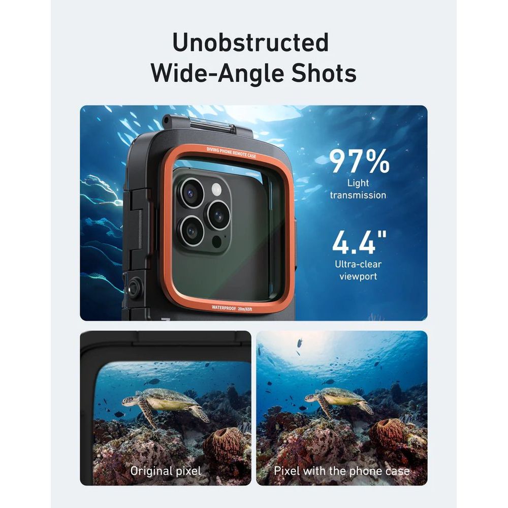 Telesin Smartphone diving case with buttons and vacuum pump
