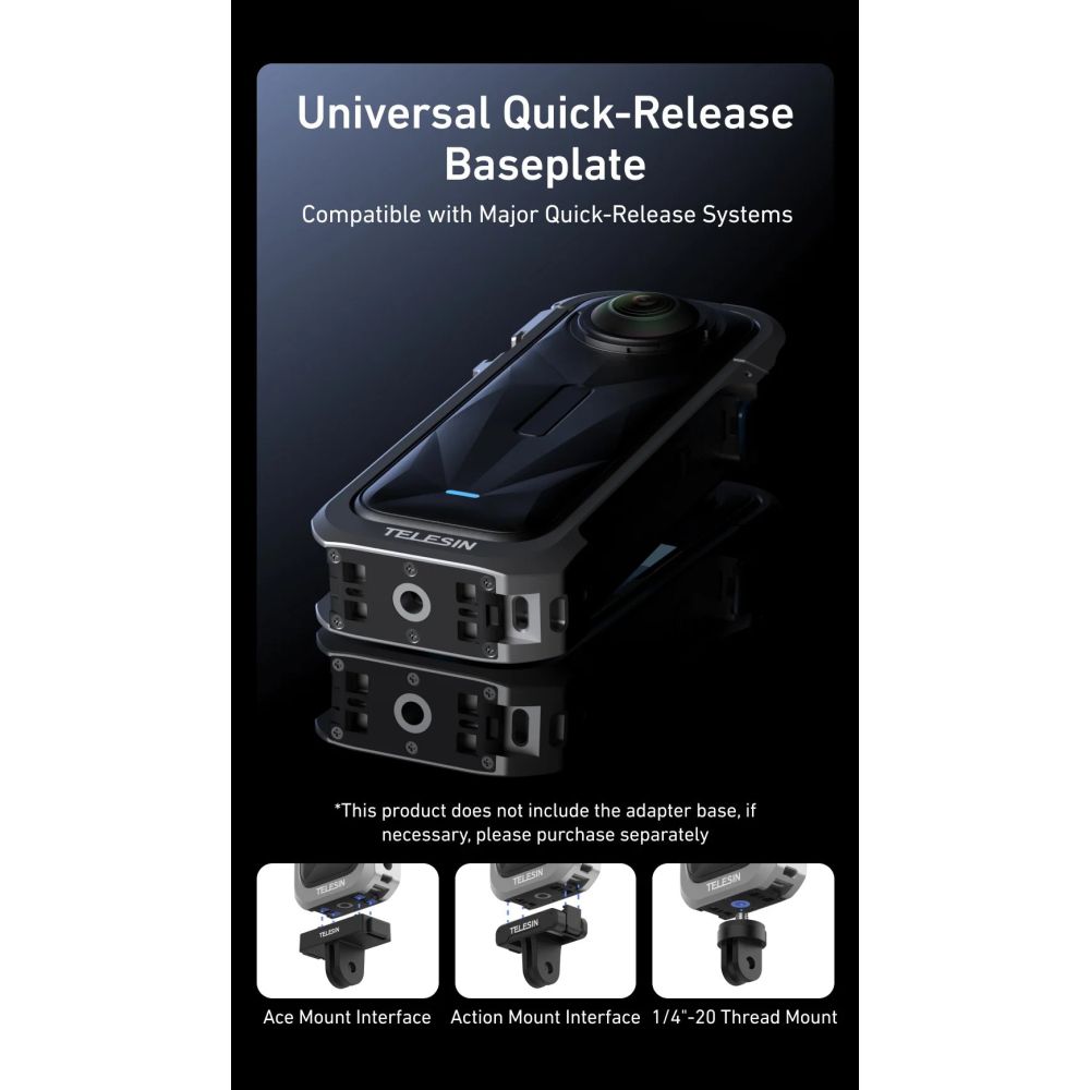 Telesin Metal cage for Insta360 X5 with lens cover