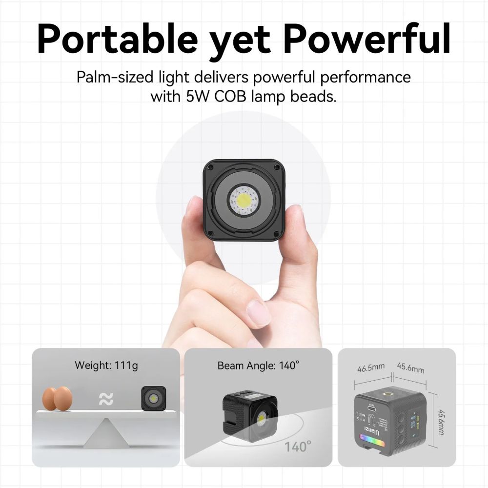 Ulanzi L3 RGB Cube Video Light with accessories