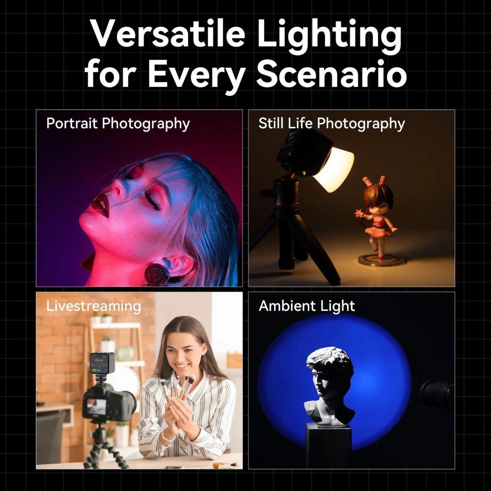 Ulanzi L3 RGB Cube Video Light with accessories