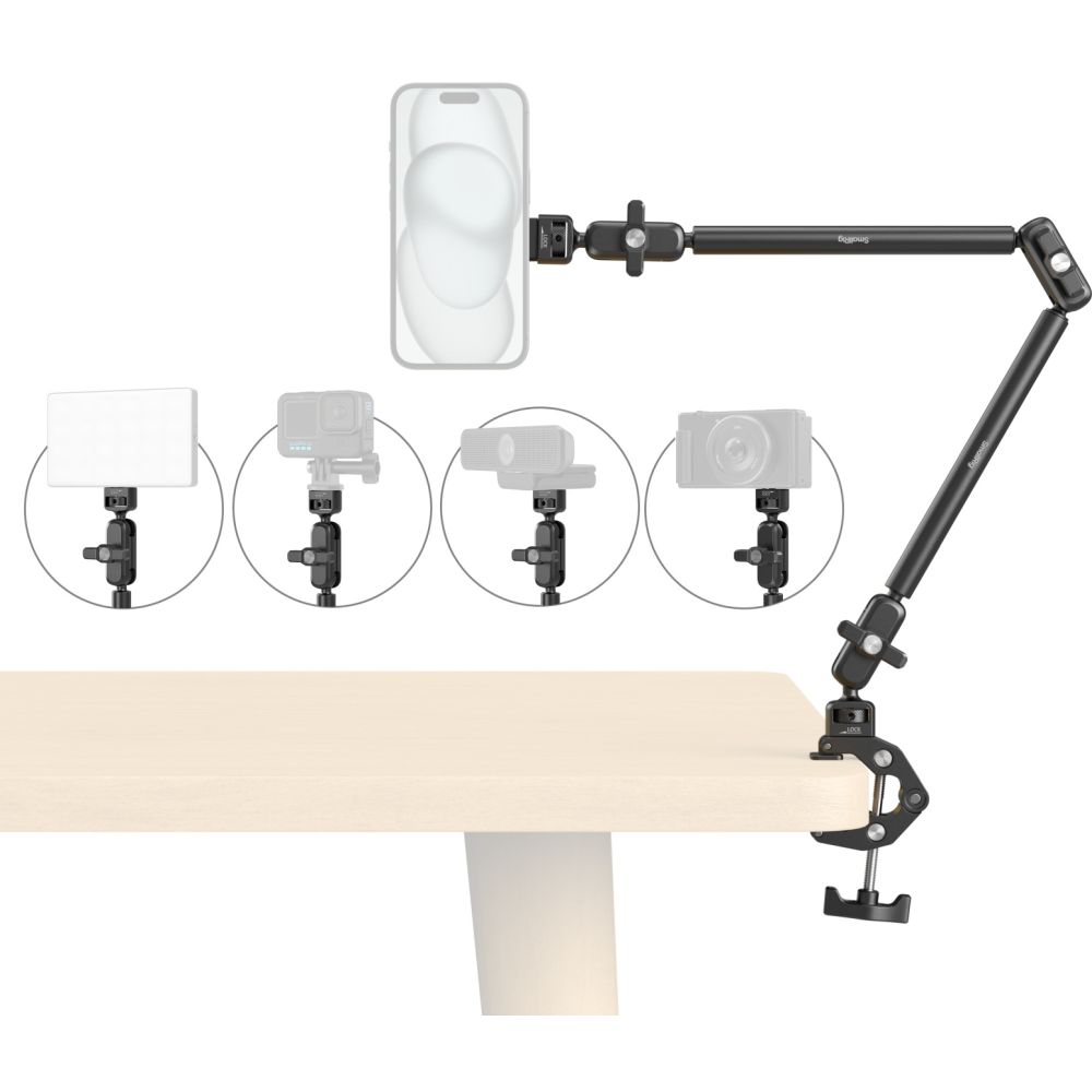 SmallRig 5626 Desktop Magic Arm with Crab-Shaped Clamp Kit (MagSafe-Compatible Edition)