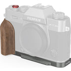 SmallRig 5668 L-Shaped Mount Plate with Wooden Handle for FUJIFILM X-T30 / X-T30 II / X-T30 III, Charcoal Silver