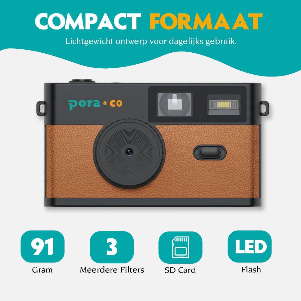 Pora&Co Digital camera retro brown