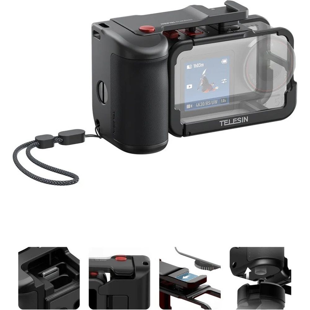 Telesin Street Photography Grip + Cage DJI Osmo Action 3/4/5