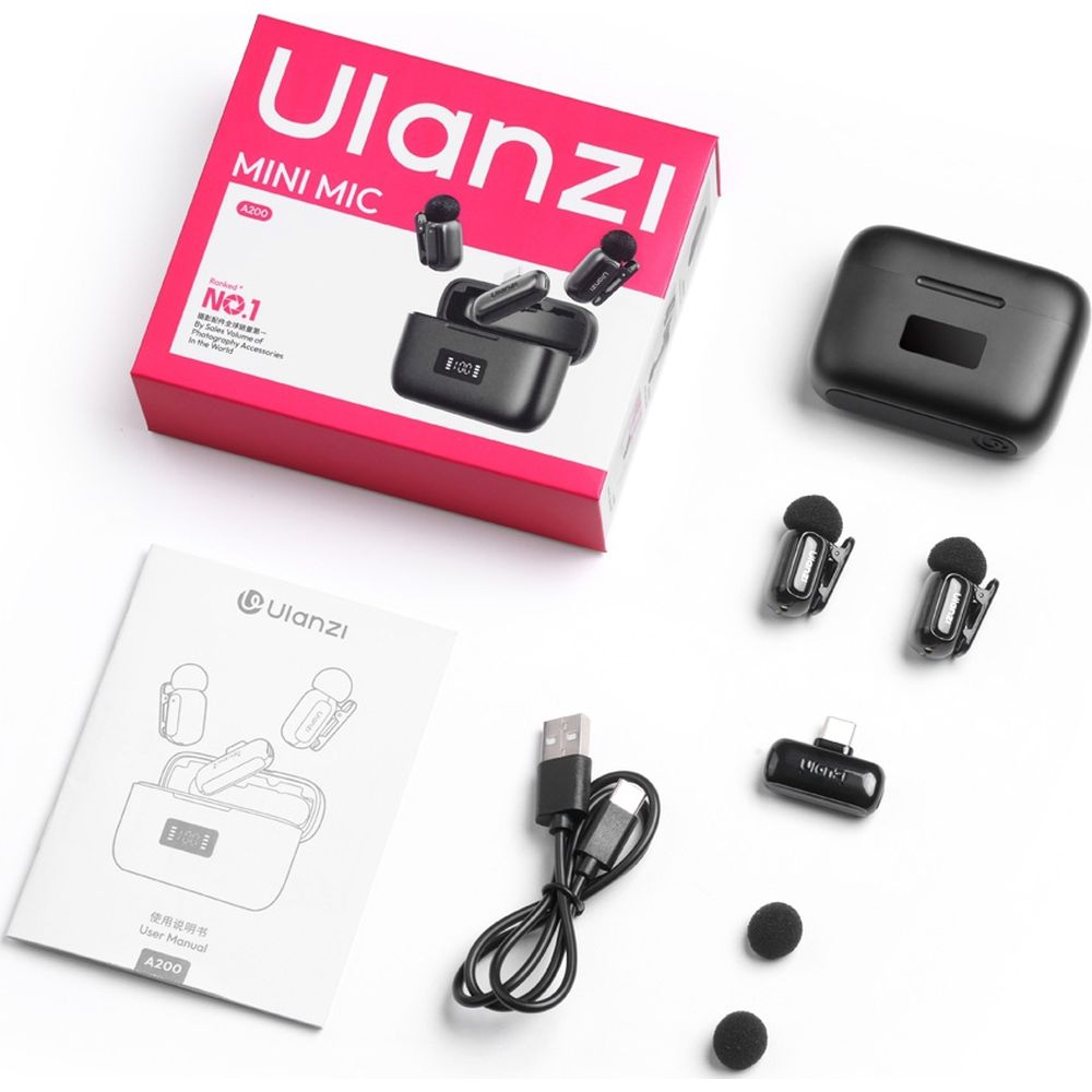 Ulanzi A200 Mini Mic Wireless Microphone USB-C - Black