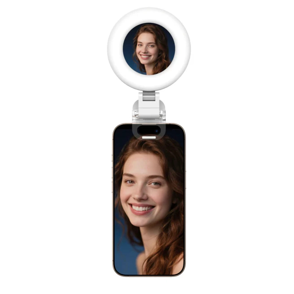 Telesin Mini Selfie Ring Light with Smartphone Clip - White
