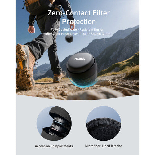 Telesin Action Camera Filter Case for 4 filters