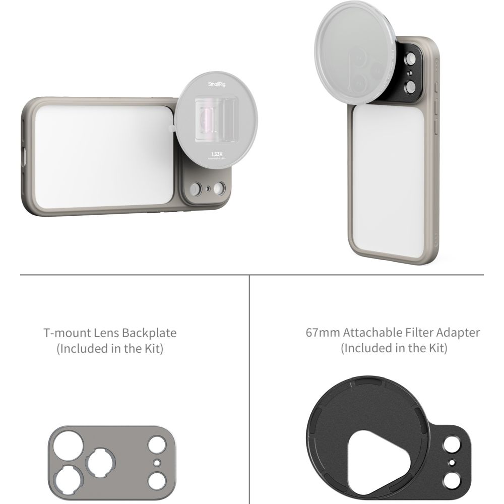 SmallRig 5791 FilMov Lightweight Photography Bumper Case for iPhone 17 Pro, Gray