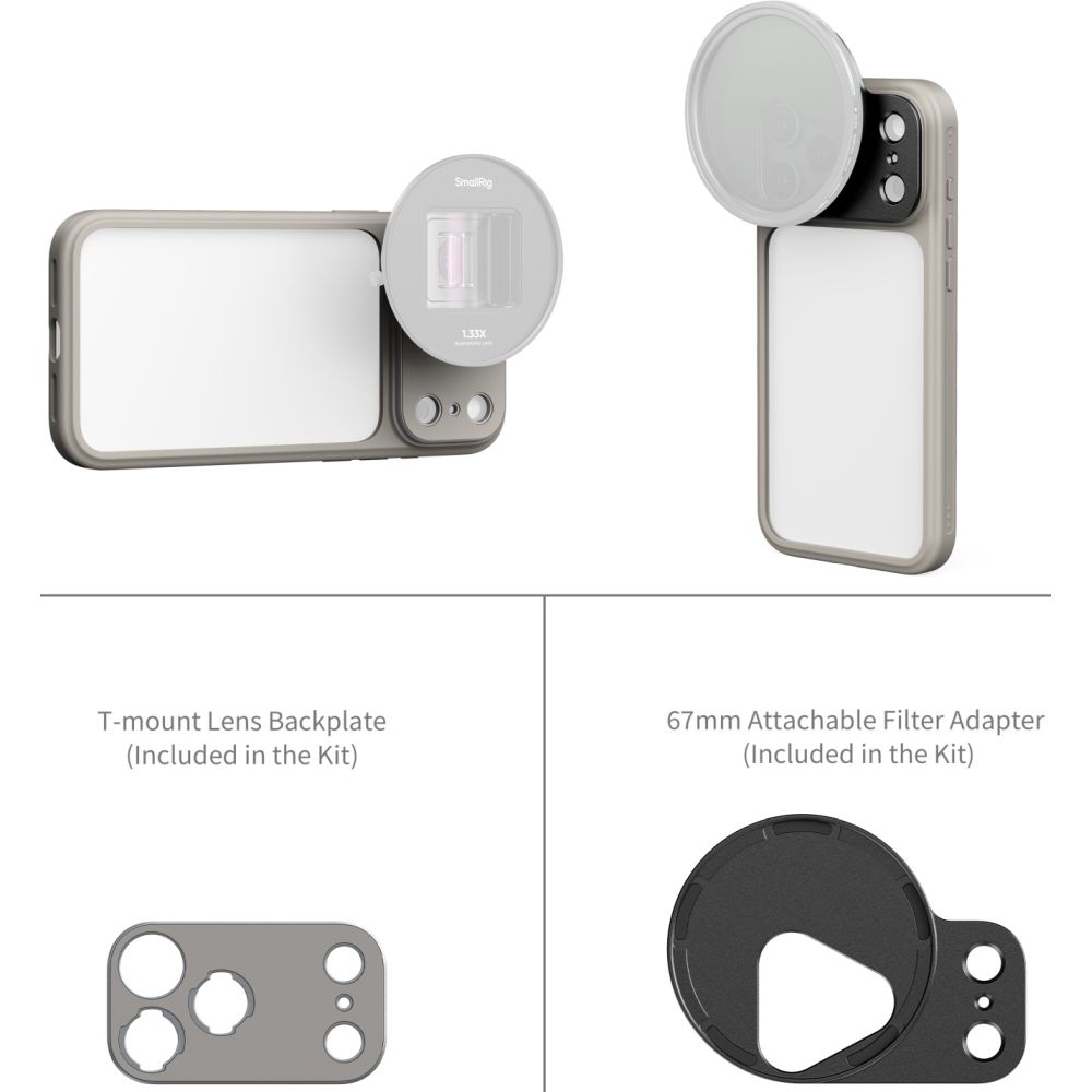 SmallRig 5794 FilMov Lightweight Photography Bumper Case for iPhone 17 Pro Max, Gray
