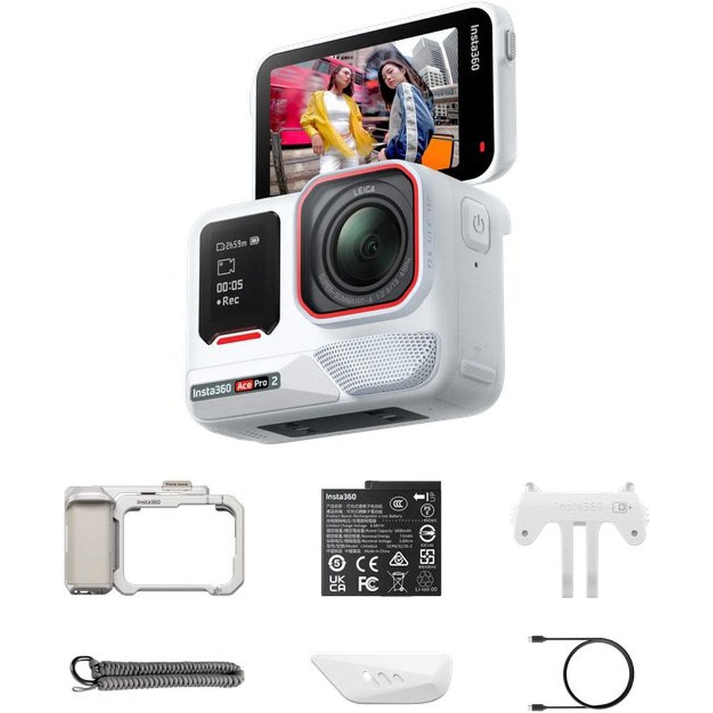 Insta360 Ace Pro 2 (Arctic White) Xplorer Bundle (Moonlight Silver)