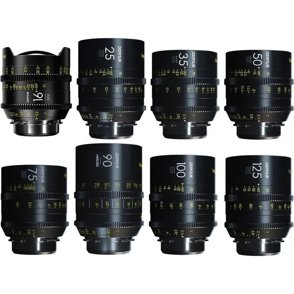 DZOFILM Vespid 8 Lens kit (16-25-35-50-75-100-125-90) PL & EF (feet scale)