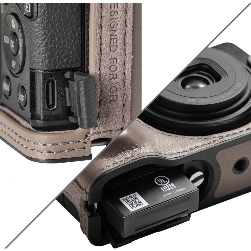 SmallRig 5677 Leather Case Kit for RICOH GR IV / GR III / GR IIIx / GR III HDF / GR IIIx HDF, Grey