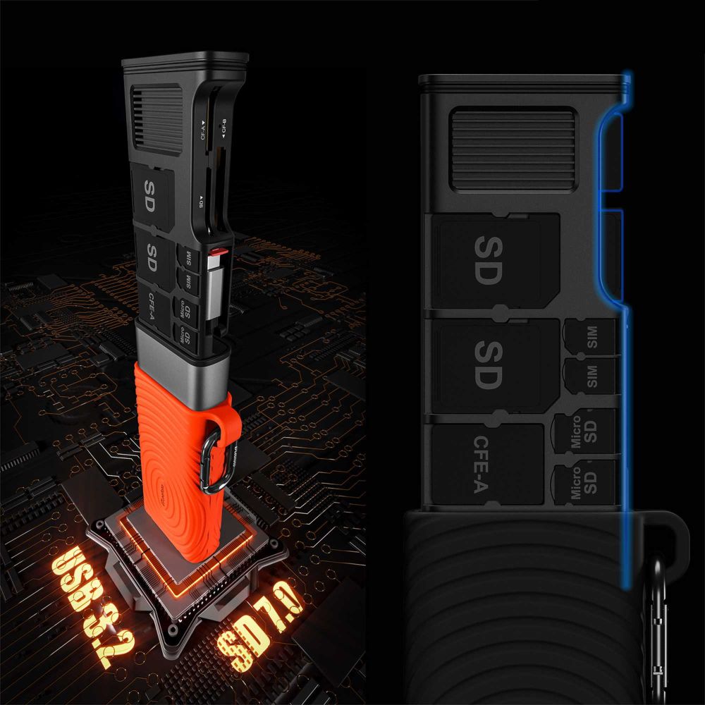 Leofoto High-speed CF-A/CF-B/SD/MicroSD card reader - black