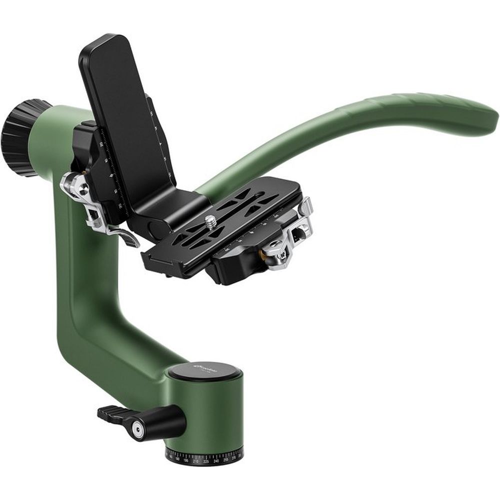 Leofoto PG-3SL Carbon Fiber Gimbal Head with long handle - green
