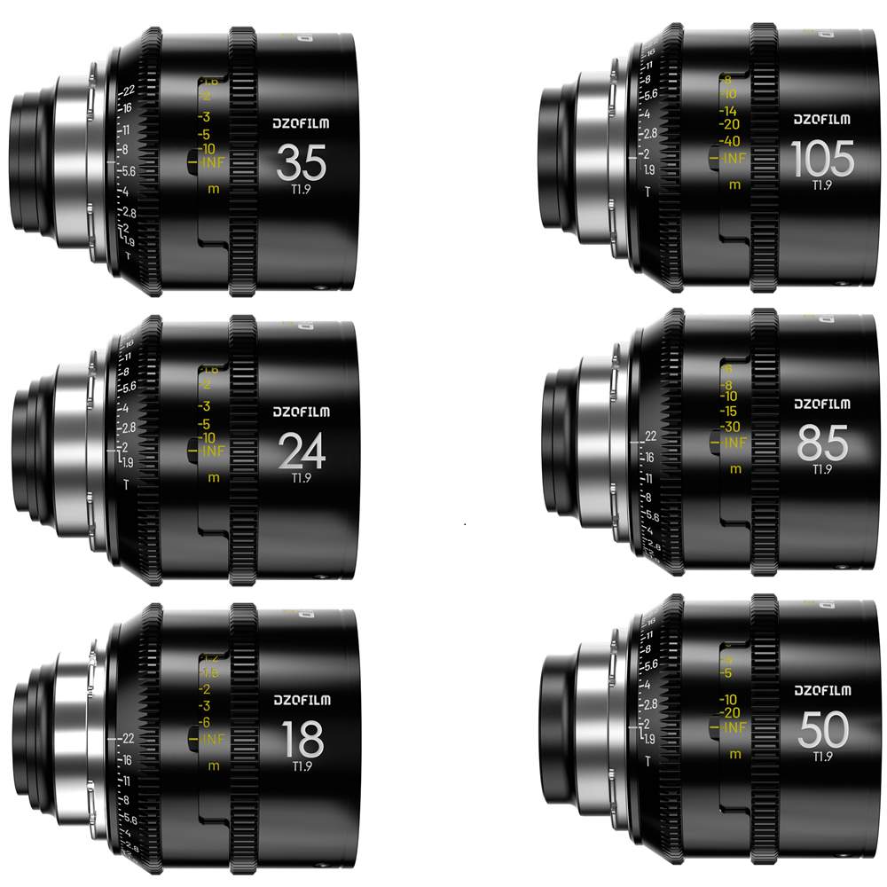 DZOFILM Vespid Prime 2 18/24/35/50/85/105mm T1.9 PL with Case (meter scale)