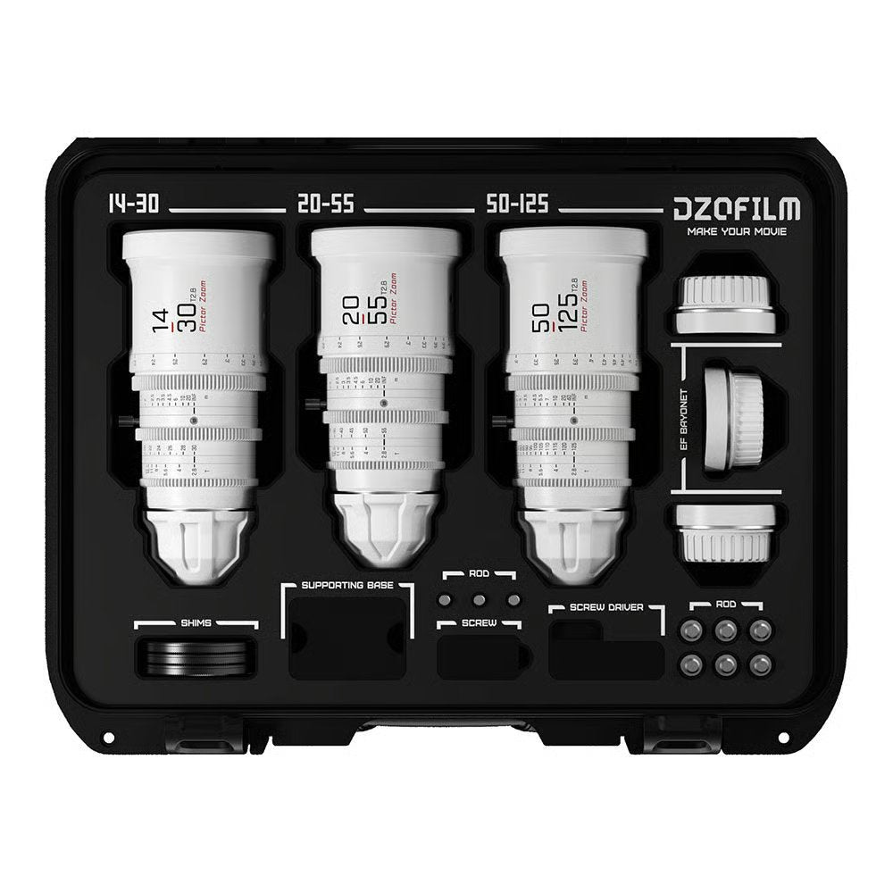 DZOFilm Pictor Zoom Bundle 14-30/50-125/20-55 T2.8 – White